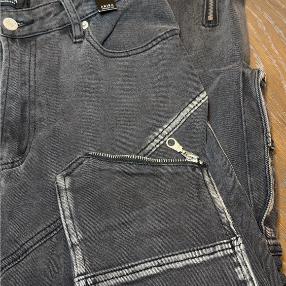 Dark Grey Gear Up Skinny Cargo Women Jeans - Picture 10 of 12